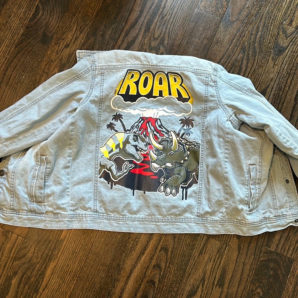 Boys dino denim jacket size 10